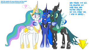 Luna Thanks Celestia And Chrysalis (Coloured)