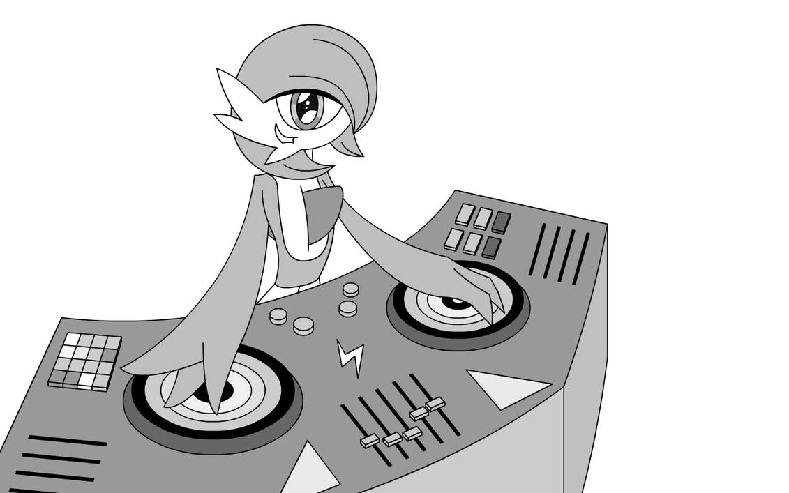 DJ Gardevoir Has A Party Tonight (sketch) by Imaflashdemon