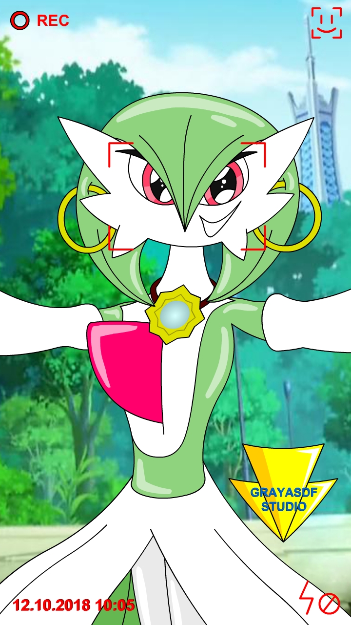 Gardevoir Is Hugging Camera (coloured) by Imaflashdemon