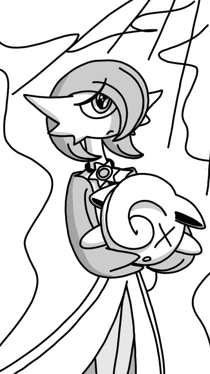 Gardevoir With Defeated Jigglypuff (sketch) by Imaflashdemon