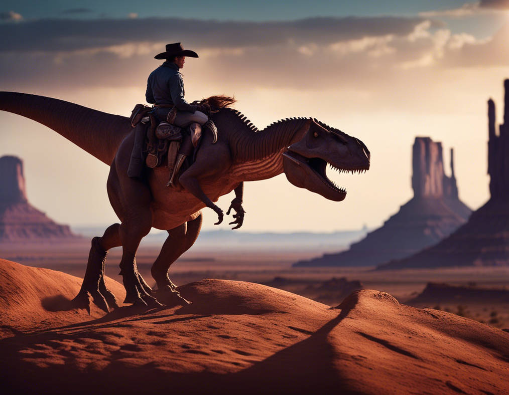 Human Riding Rex Riding On A T-Rex in Monument Valley by ai22art on DeviantArt