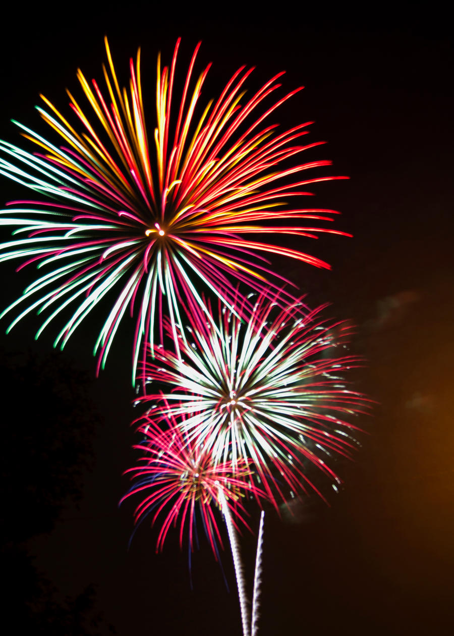 Large fireworks at night in Baltimore