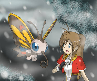 [Pokemon Ranger] Eyleen and Beautyfly in the snow