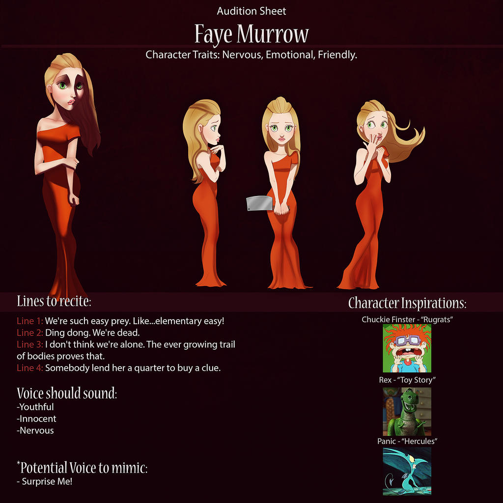 Faye Audition Sheet by IsaiahStephens
