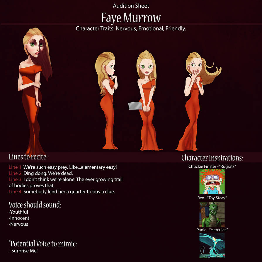 Faye Audition Sheet by IsaiahStephens