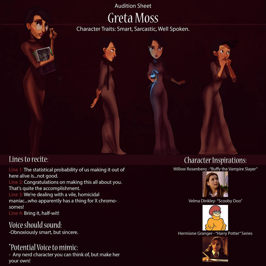 Greta Audition Sheet by IsaiahStephens