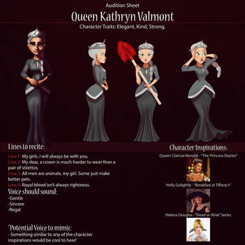 Queen Kathryn Audition Sheet