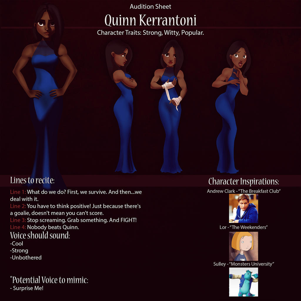 Quinn Audition Sheet by IsaiahStephens
