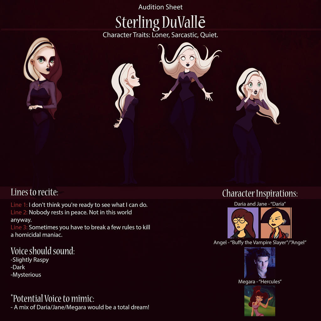Sterling Audition Sheet by IsaiahStephens