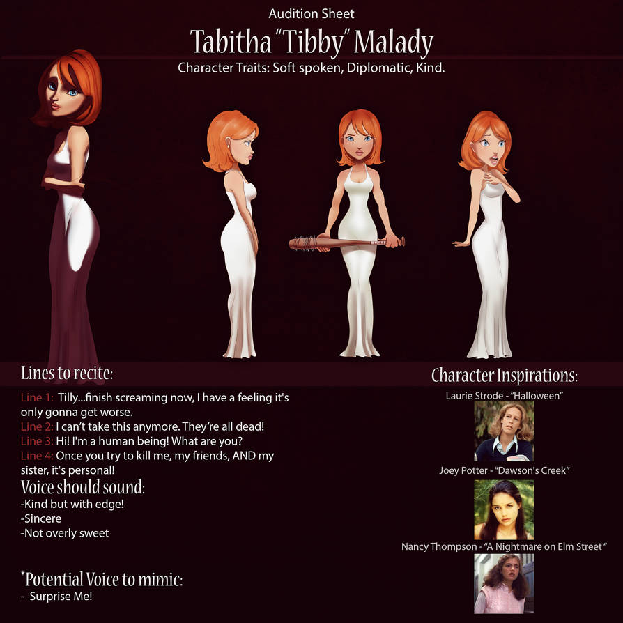 Tibby Audition Sheet by IsaiahStephens