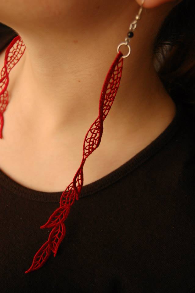 Pink Lace Earrings