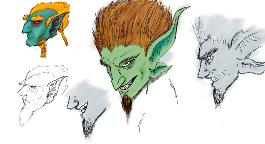 Goblinoid Faces by EthanStradley on DeviantArt