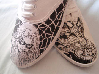 Spider-man and Black cat  Custom Trainers