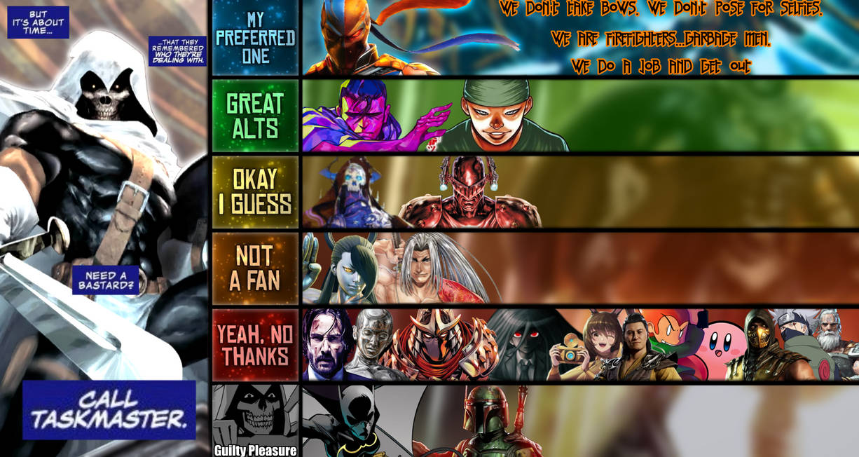 Taskmaster (Marvel) Matchup Tier List by JarroStan on DeviantArt