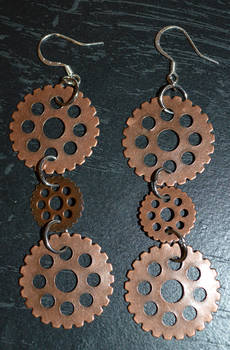 Tri-Cog Drop Earrings