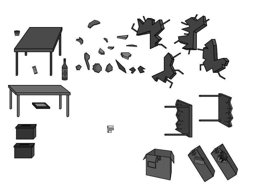 Tables And Debris by Drawname on DeviantArt