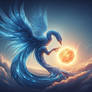 Mystical Blue Bird Capturing Fire 17