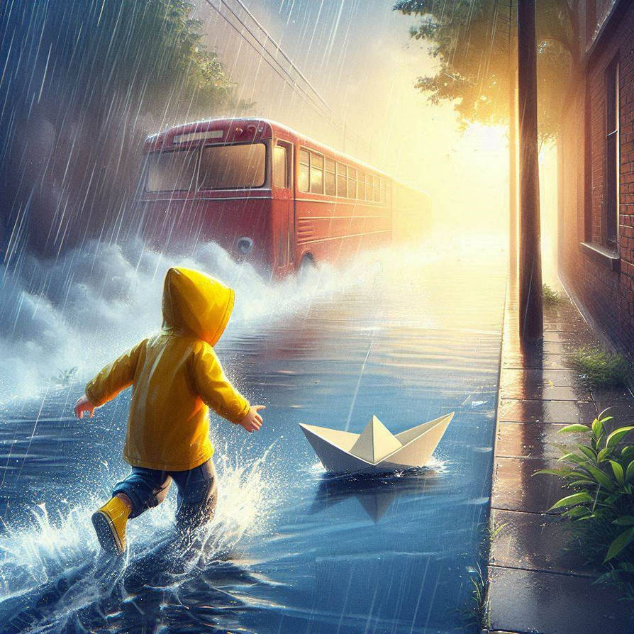 The kid and the paper boat 10 (IOPaint) by FurostNova on DeviantArt