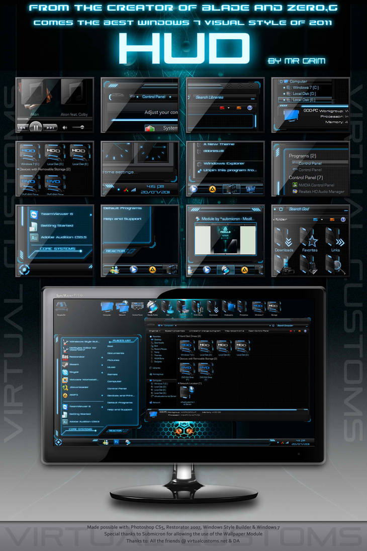 HUD Windows 7 Theme Free Download by CreativX006 on DeviantArt