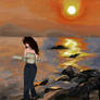 Full body commission Sunset on the shore
