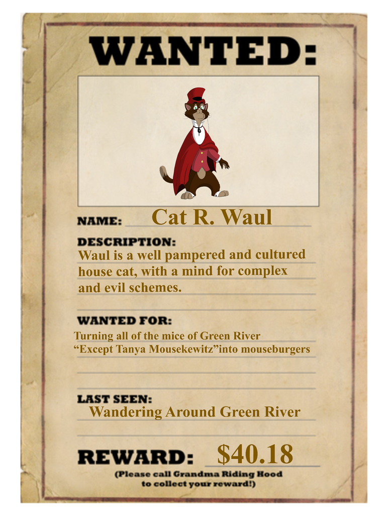Wanted - Cat R, Waul by AnAmericanTail8 on DeviantArt