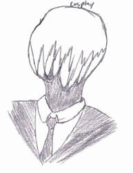 Azurian chibi Slender Man cosplay