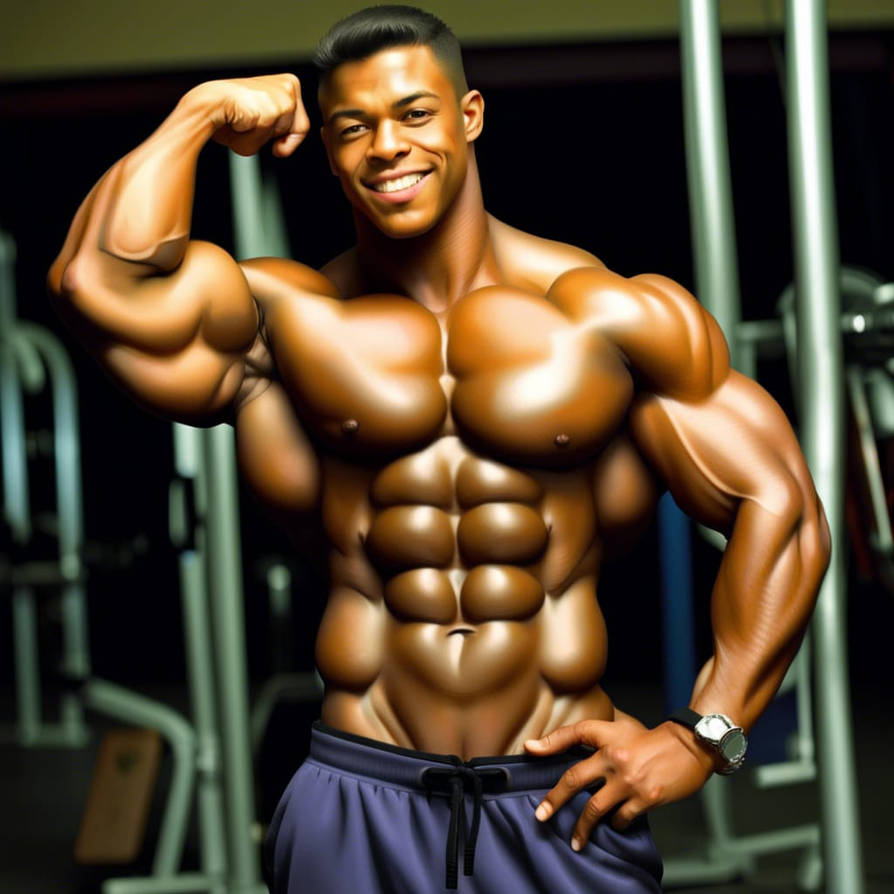 Commando in Gym Prior to Muscle-Meld by cyberlad on DeviantArt