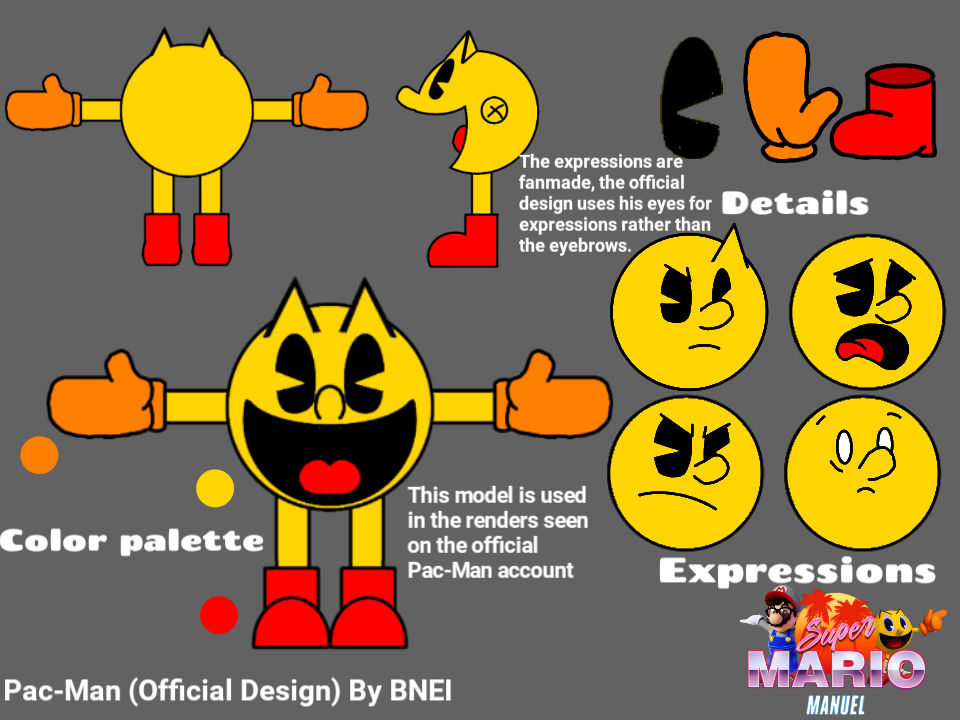 Pac-Man (Official design) reference sheet by SuperMarioManuel on DeviantArt