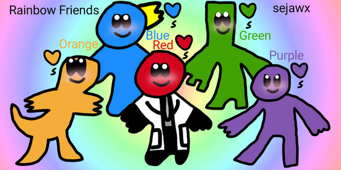 Rainbow Friends PNG, Blue Red Purple Green And Cherry PNG