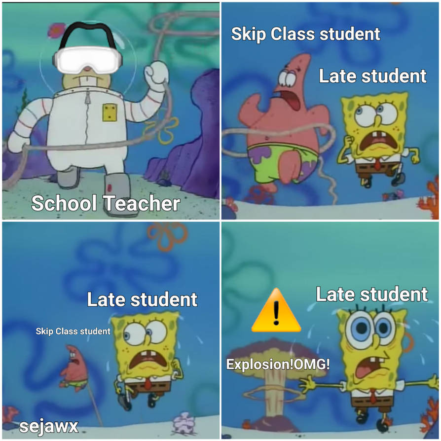 School Teacher Sandy chasing Spongebob Memes by sejawx on DeviantArt