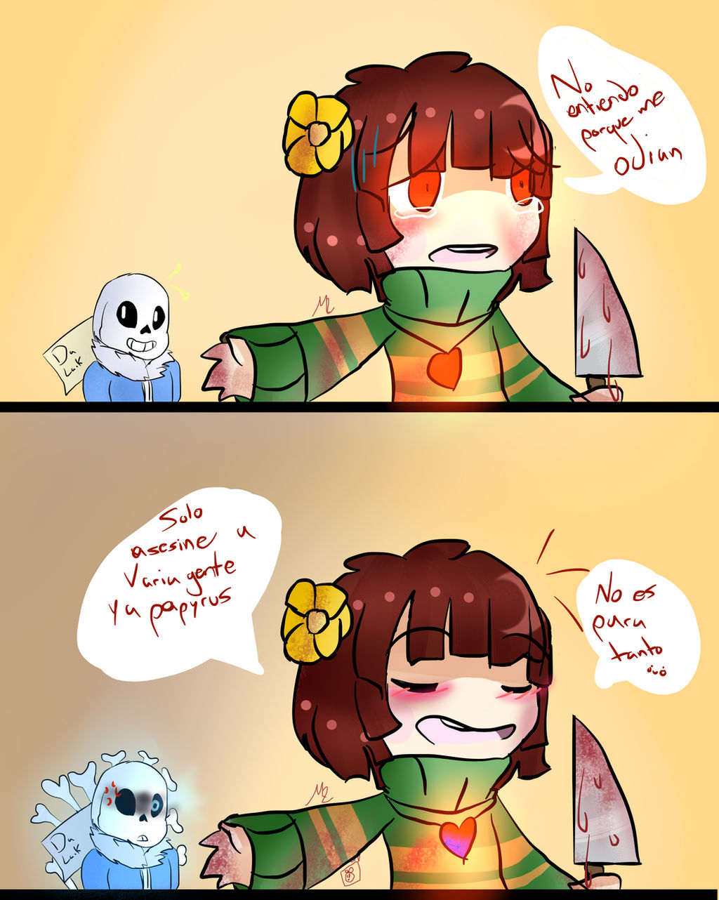 Chara R344 Comic ~ Undertale ~ Chara and Sans by OrangeNotuko on DeviantArt