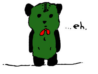 green panda bear.