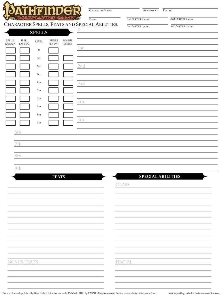 Pathfinder Sheet by King Radical 3/3 by KingRadicalII on DeviantArt Pathfinder Sheet by King Radical 3/3 by KingRadicalII on DeviantArt