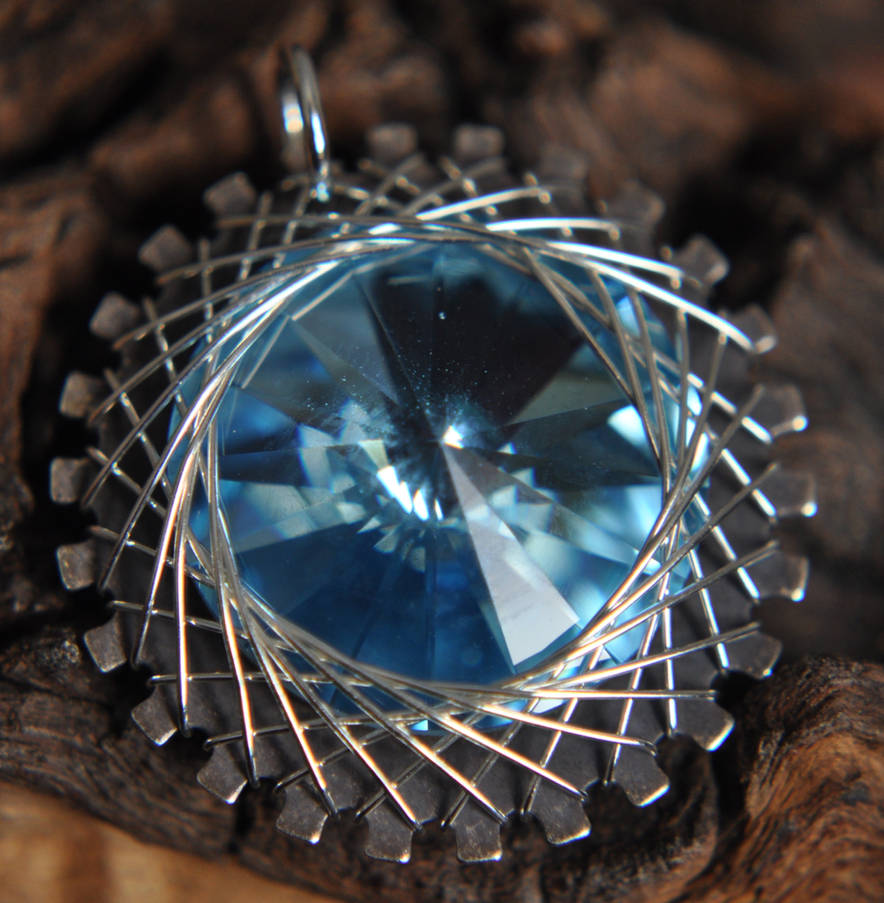 Spiro Wire Wrapped Pendant Aquamarine by PoiznIV on DeviantArt