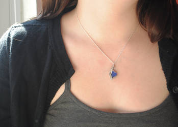 Sea Glass Pendant: Blue Heart