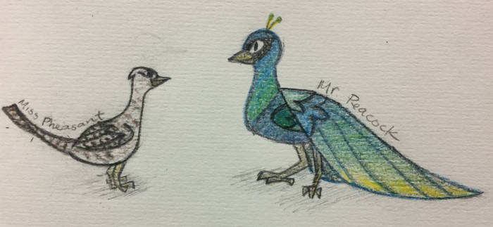 Mr. Peacock and Miss Pheasant