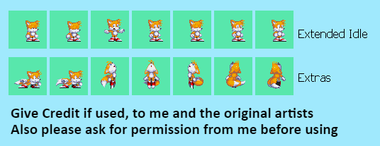 Tails from Sonic Hedgehog 3 spritesheet ripped by Frario