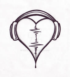 Audio Heart Tattoo Design