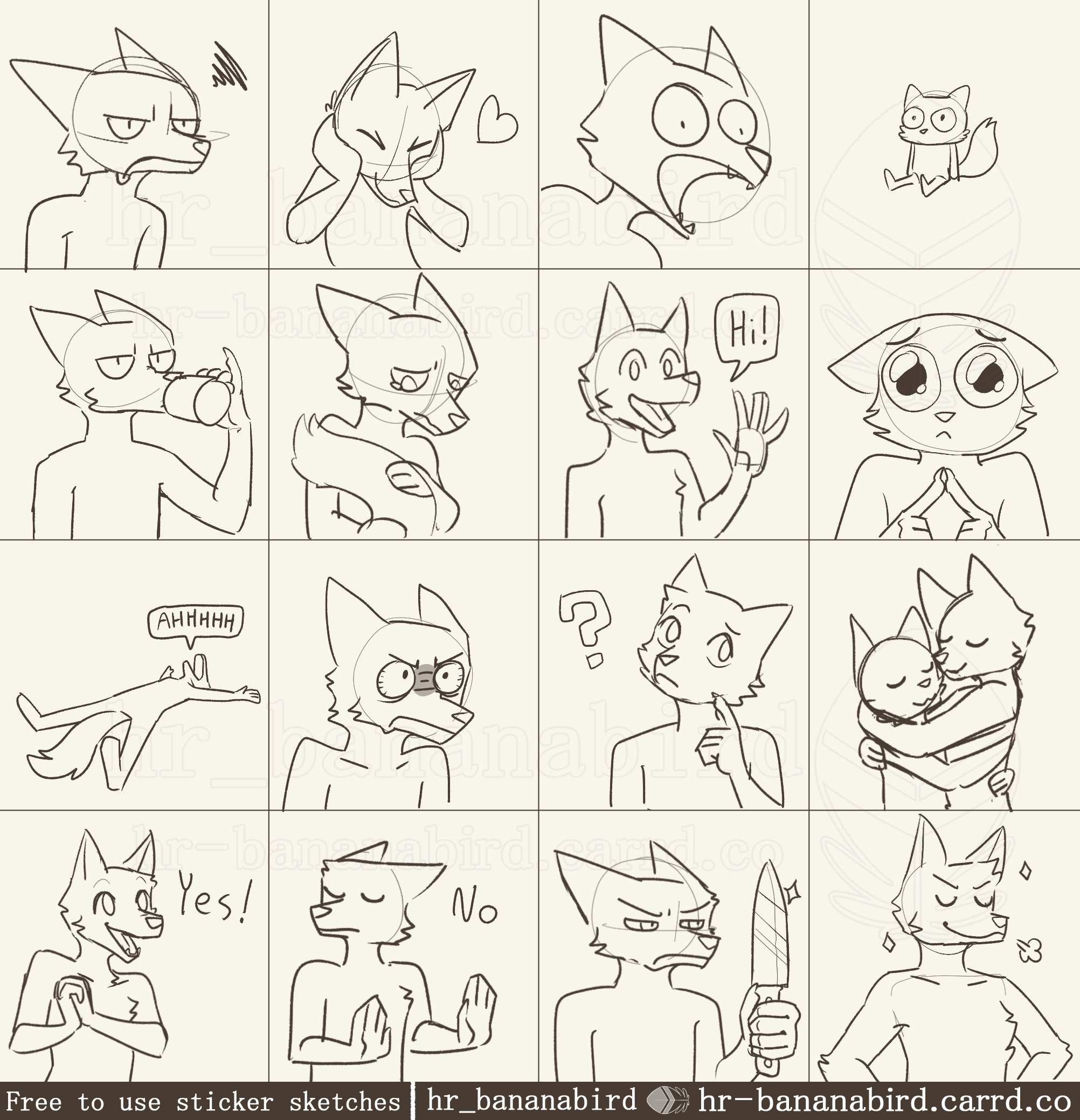 Free To Use Sticker Sketches by hr-bananabird on DeviantArt