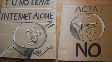 AntiACTA meme signs