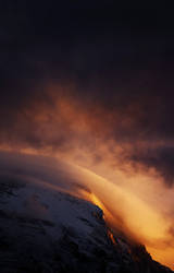 Mt Eiger crawling Clouds by alexandre-deschaumes
