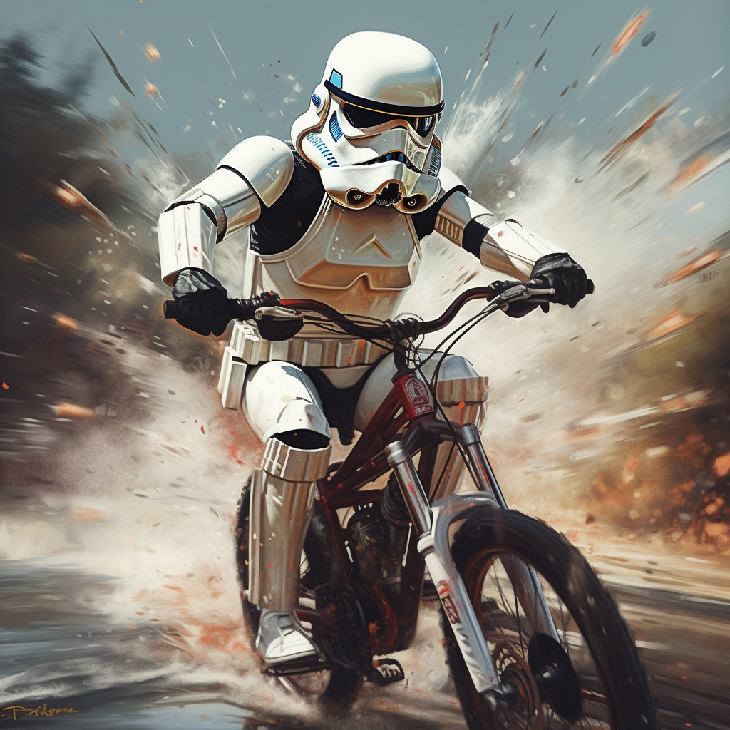 Stormtrooper on a bike by SilentEmotionn on DeviantArt