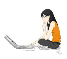 Girl on Laptop