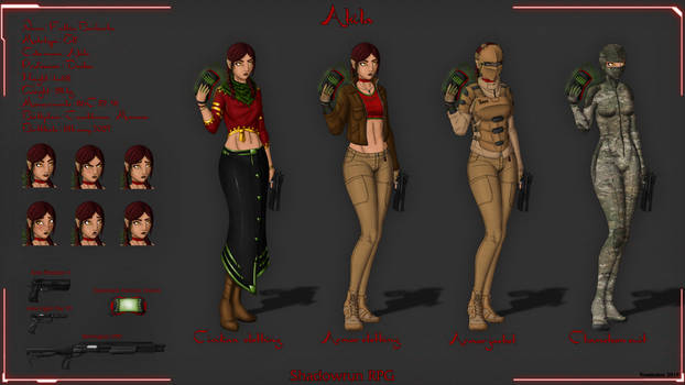 Shadowrun : Akila's reference drawing