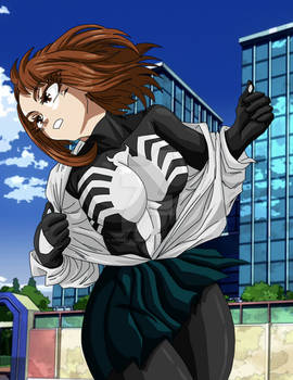 Ochako suiting up