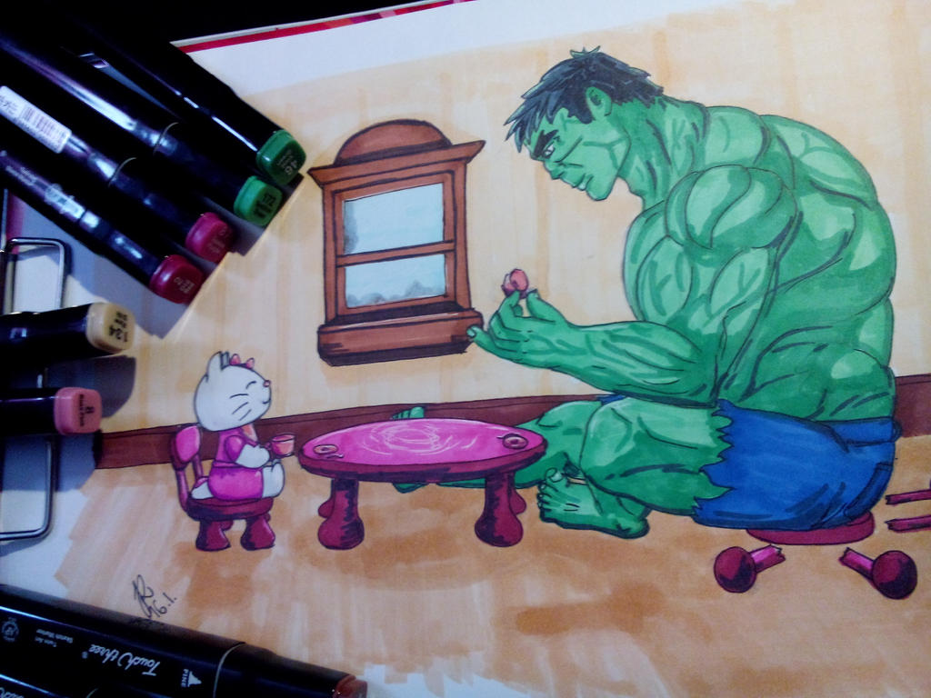 Hello Kitty Vs Hulk By Purplepastelchalk On Deviantart