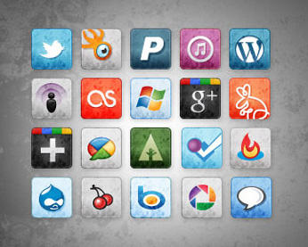 stained social media icons