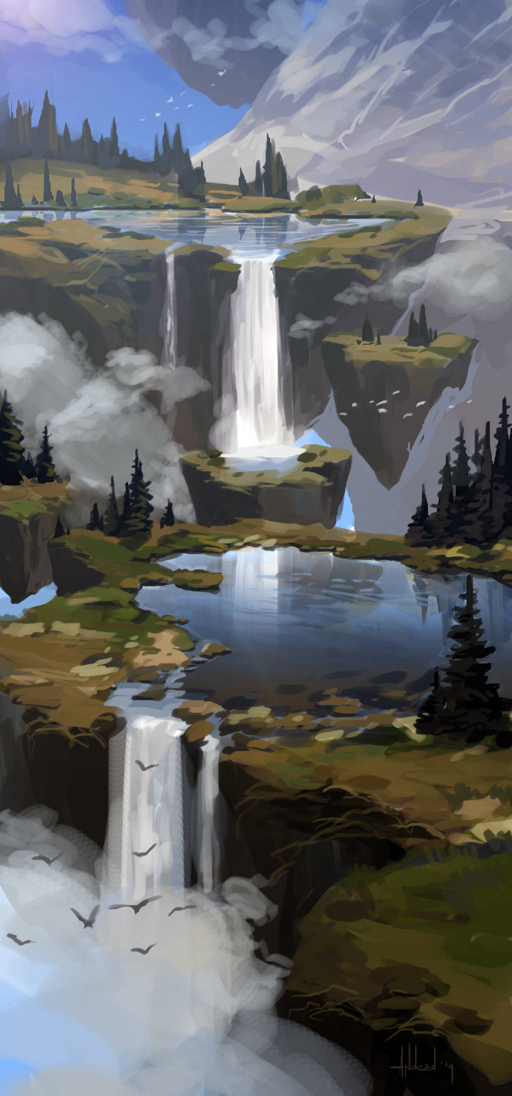 Mountain pond by Andead