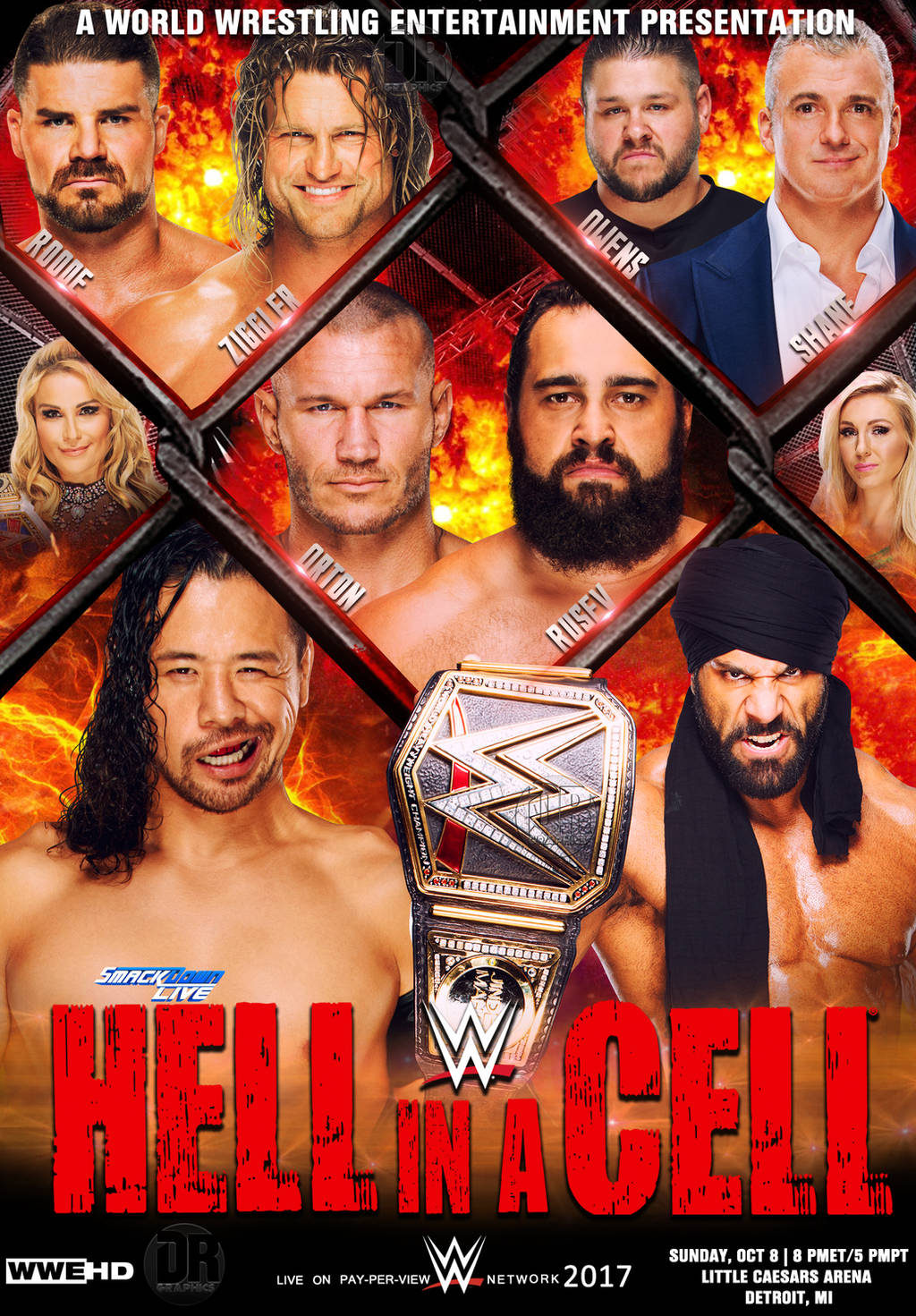 WWE Hell In A Cell 2017 Poster v2 by Dinesh-Musiclover