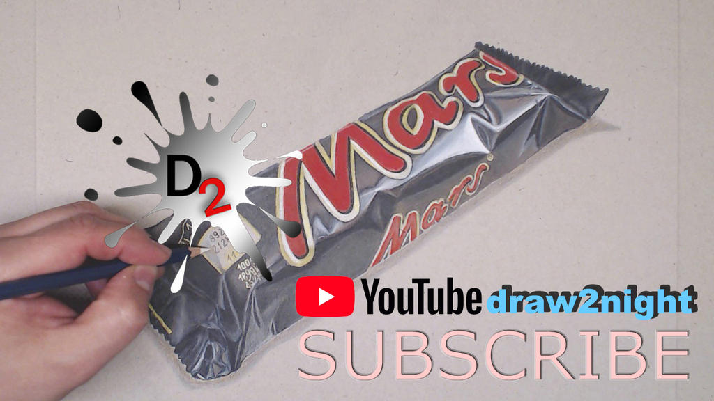 Mars bar -speed drawing video,YouTube by draw2night on DeviantArt